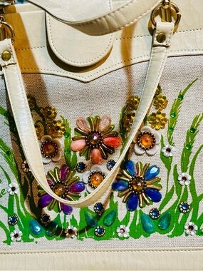 Enid Collins Floral Jeweled Bag